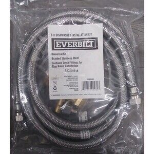 Everbilt Braided Stainless Steel 6 Ft Dishwasher Installation Kit 69005HD